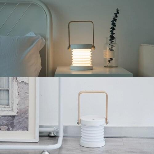 Wooden Foldable Lantern LED Multi-function Creative Camping Travel Light Dimming Flashlight Portable Household LED Table Lamp