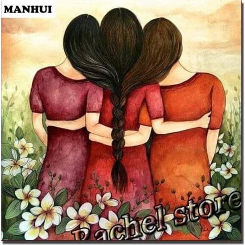 Diy Diamond Painting Cross Stitch Kits Diamond Mosaic Three women Full Square Diamond And Round Diamond Embroidery DE040