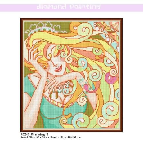 5D DIY Diamond Painting Kits Charming 3 Sets Round & Square Embroidery Mosaic Art Picture Rhinestone Full Drill Home Decor Gift