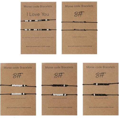 I Love You Morse Code Bracelet Anklet Charm Beaded Bracelet Handmade Anniversary Gift Gift Woven Jewelry