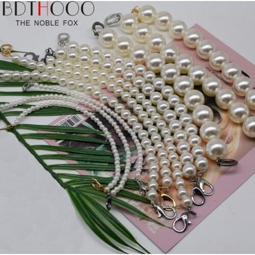 10pcs Pearl Beaded Short Bag Straps 30cm 40cm 50cm 60cm 80cm 110cm120cm Short Shoulder Belt Purse Handle Chain Bag Accessories