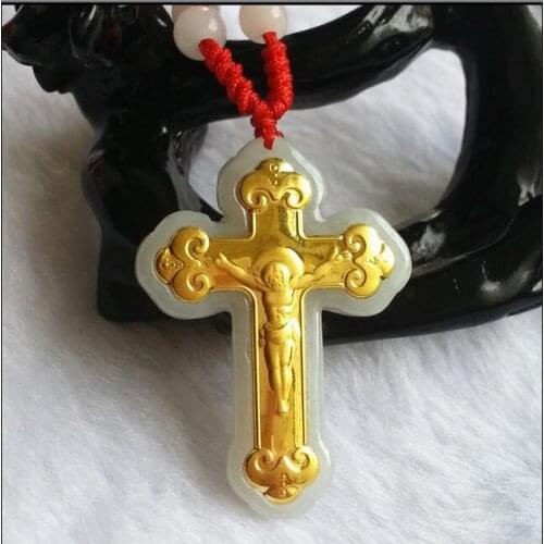 Phyllostachys pendant millipede Inlaid Cargo A crucified Jesus Pendant