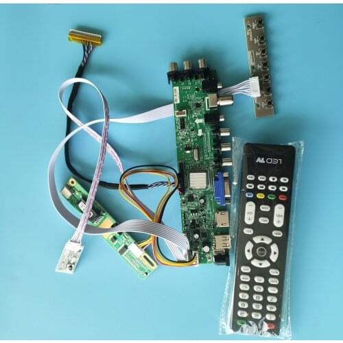 Kit For M140NWR2 R2/M140NWR2 R0 Controller board 30pin 1 CCFL LCD 1366X768 TV VGA USB remote DVB-C DVB-T Digital HDMI Panel 14"