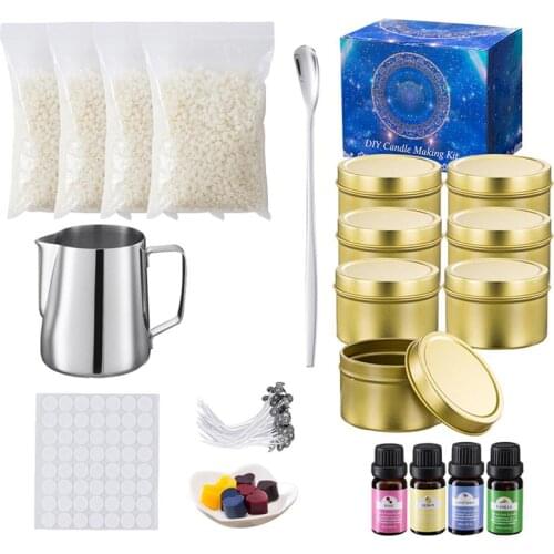 1 Set Scented DIY Candles Making Supplies Beeswax Arts Crafts Kit Candle Making Set Handmade Plant Oil Can DIY Gift Candle Set