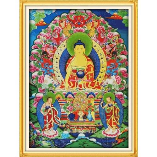 The thangka cross stitch kit Chinese Religion count printed 14 11ct cotton hand embroidery DIY handmade needlework supplies bag