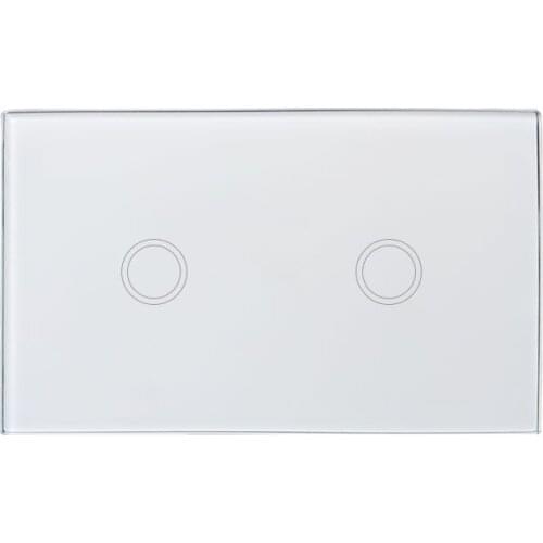 EU Standard Switch Wall Touch Switch Luxury Tempered glass 2 Gang 1 Way Switch Romote control AC 170-240V for Wall Lights
