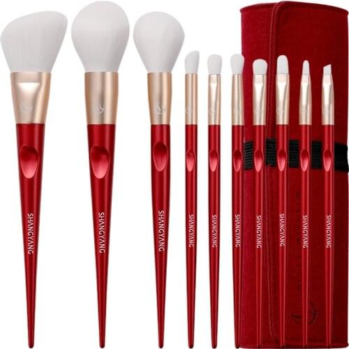 New 10PCS Makeup Brushes Professional Make Up Brush Set Eyeshadow Powder Contour Lip Blusher Make up Brushes Set