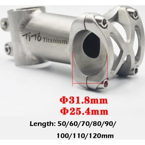 TiTo new titanium Bicycle Stem MTB Bike Stem 5 degree 31.8mm/25.4mm Road Bike Titanium alloy stem Cycling parts Bicycle Stem