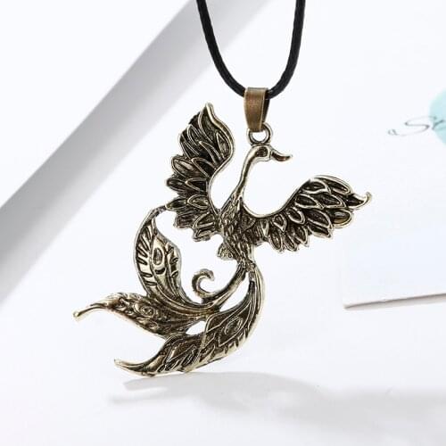 Phoenix Fire Bird Witch Pendant Necklace Mysterious Lucky Animal For Good Luck Neckless Women Men Dropshipping New Arrivals