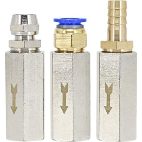 Pneumatic Check Valve 6mm 8mm 10mm 1/4 OD Hose One Way Valve Air Gas Single Way Brass Valve Air Compressor Pipe Fitting Adapter