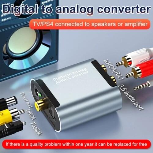 Digital to Analog Audio Converter 3.5MM Jack 2 RCA Amplifier Decoder Optical Fiber Coaxial Signal to Analog DAC Spdif if audio
