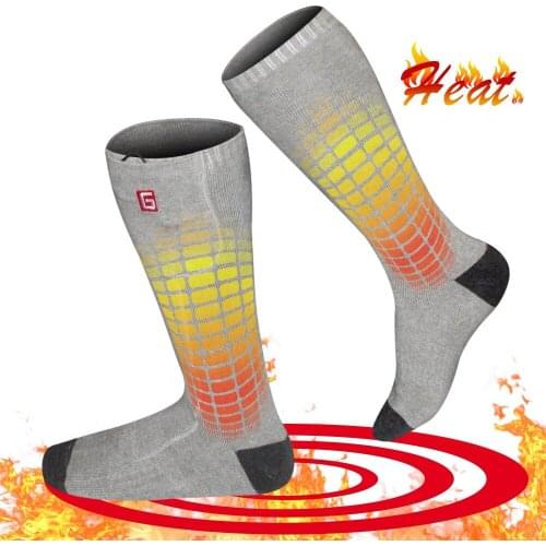 QILOVE Gray Electric 3.7V Heated Winter Socks For Man And Woman Rechargable battery Health Electric Absorbent Breathable Socks