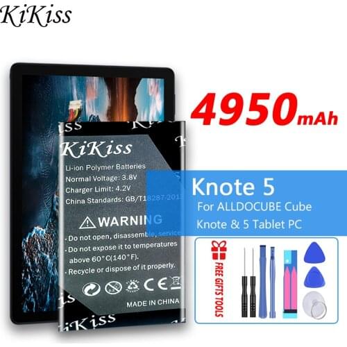 KiKiss High Capacity 4950mAh Replacement Battery for ALLDOCUBE Cube Knote & 5 Tablet PC