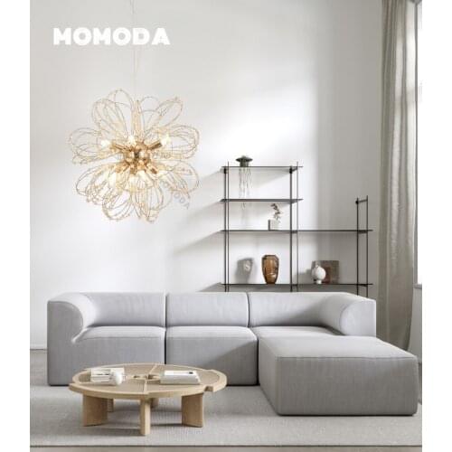 Modern Dandelion LED Crystal Chandeliers Nordic Sunflowers Stainless Steel Gold Pendant Lights Bedroom Living Room Lamps Lustre