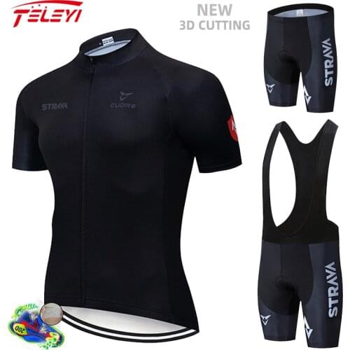STRAVA Cycling Jersey Set Bicycle Superpower Summer Bicycle Clothing Road Bike Shirts Suit Bicycle Bib Shorts MTB Ropa Maillot