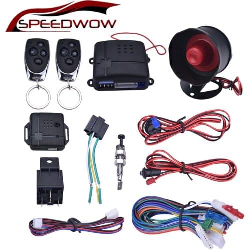 SPEEDWOW Universal One-Way Car Alarm Vehicle System Protection Security System Keyless Entry Siren+2 Remote Control Burglar