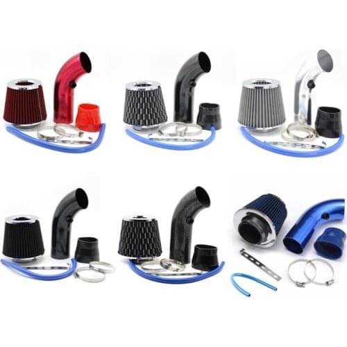 Universal 76mm Car Automobile Racing Car Cold Air Intake Induction Pipe Kit Filter GM Car Racing Air Intake Filter Aluminum F19A