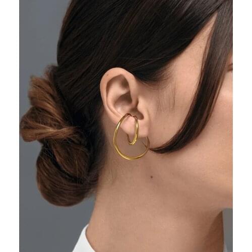 European and American geometric ear clips female shaped cochlean clip INS cold light ear ugly nozzle ear ring accessorie earring