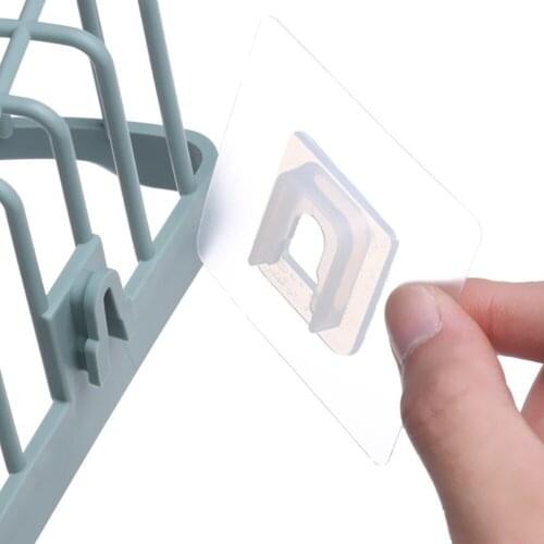 Bathroom Shelf Sticker for Wall Rack Waterproof Kitchen Sticking Wall Screw Hook Hanger Transparent Strong Adhesive Hook