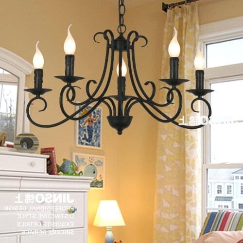 North America Europe Vintage Black Iron Suspension Luminaire Lamparas Pendant Light Bar Dining Room Bedroom Lamp Bed hanglamp