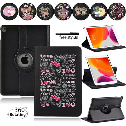 360 Rotating Case for Apple IPad Mini 1 2 3 4 5Gen A1599/iPad 2 3 4 5 6 7 8 Gen A2270 A2197 Automatic Sleep Wake Tablet Cover