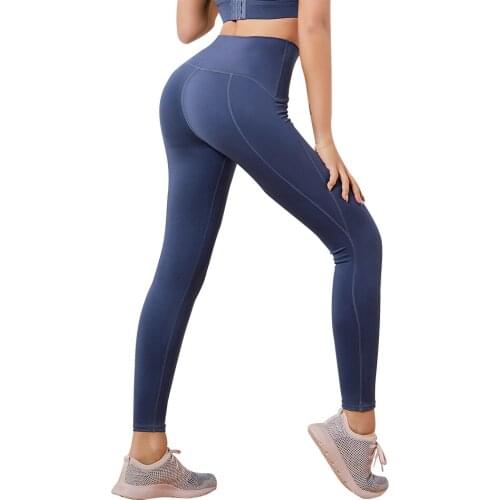 Women Sport Leggings High Waist Quick Dry Solid Black Blue Leggin Dance Jeggings for Workout Running Yoga Pants Riding Tight