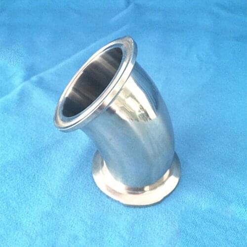 1.5" Tri Clamp x 19mm 3/4" Pipe OD SUS 304 Stainless Steel 45 Degree Elbow Sanitary Fitting Home Brew Beer Wine
