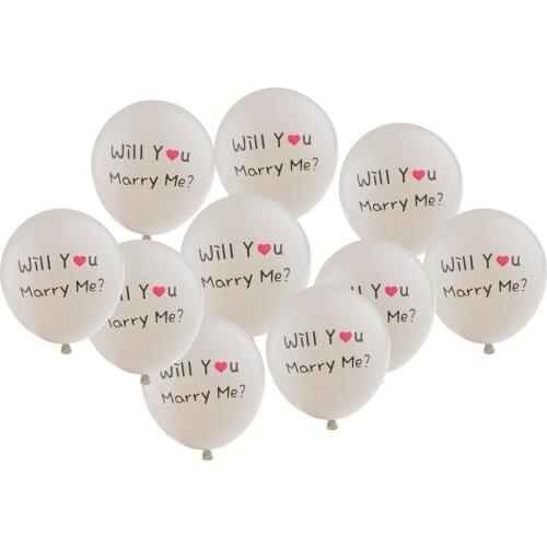 10pcs Will You Marry Me Ballon Red Heart Propose Wedding Marriage Helium
