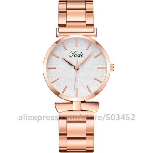 100pcs/lot New Jadi Simple Ladies Watches Fashion Watches Steel Strap Stud Scale Watches For Women