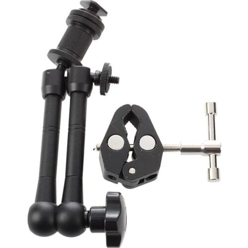 11" Inch Friction Articulating ic Arm + Super Clamp Crab Plier Clip for DSLR