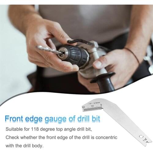 118 Degree Drill Bits Gauge Twist Drill Angle Gauge Grinding Angle Drill Protractor Stainless Steel Angle Drill Sharping Tools
