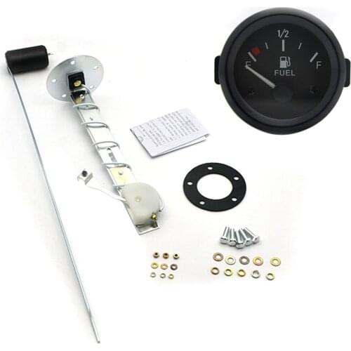 2" 52mm 12V Universal Car Fuel Level LED Light Gauge Meter E-1/2-F Pointer With Fuel Sensor
