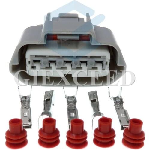 2 Sets 5 Pin Female Automotive Air Flow Sensor Plug MAF Socket For Nissan