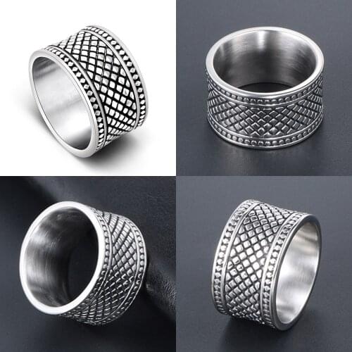 316L Cross knitting Men Calvarium Skull Punk Vintage Ring Gothic High Quality Stainless Steel Biker Rings Motorcycle jewellery