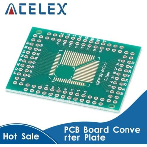 5pcs Fqfp tqfp 32 44 64 80 100 lqfp smd keysets Adapter PCB Board Converter Plate 0.5/0.8 mm