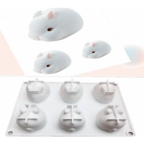 6 Cavities Cake Silicone Mold Rabbit Mousse Mold For Baking Cake Dessert Fondant Cake Decorating Tools Chocolates Bakeware