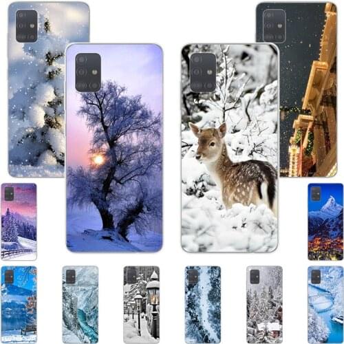 Ice Mountains Christmas Snow Soft Phone Case For Samsung A71 A41 A31 A42 A21S A22 A72 A52 A51 A11 A50 A70 A20e A30 A40 A12 Cover