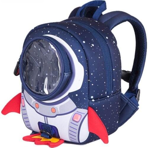 2019 new childrens cartoon school bag 3D rocket girl anti-lost bag cartoon high-end toy boy backpack kindergarten bag Mochila