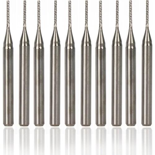 10pcs 1.0mm Tungsten Steel Carbide End Mill Engraving Bits CNC Router Bit PCB Milling Cutter