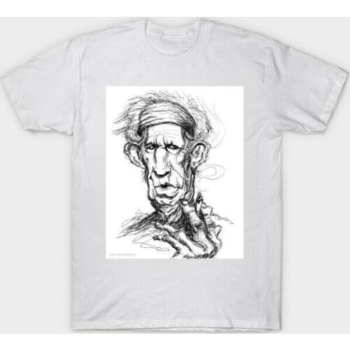 Keith Richards Art T-shirt Funny Cotton Tee Vintage Gift For Men Women