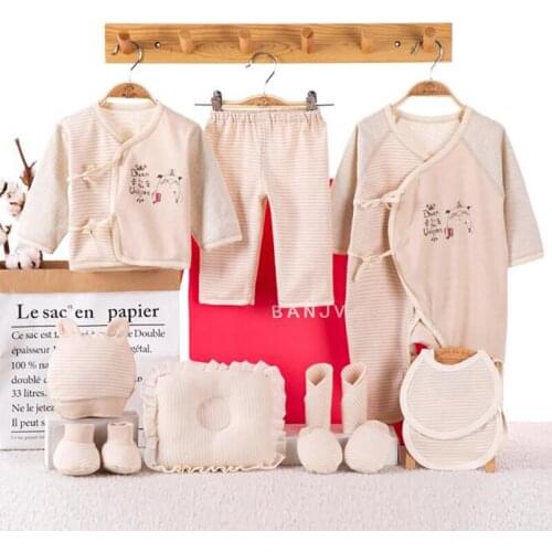 Baby Clothing set Newborn 15 Piece Suit Infant Clothes 100% cotton blanket Girls Boys Shirt Pants Christmas Gift
