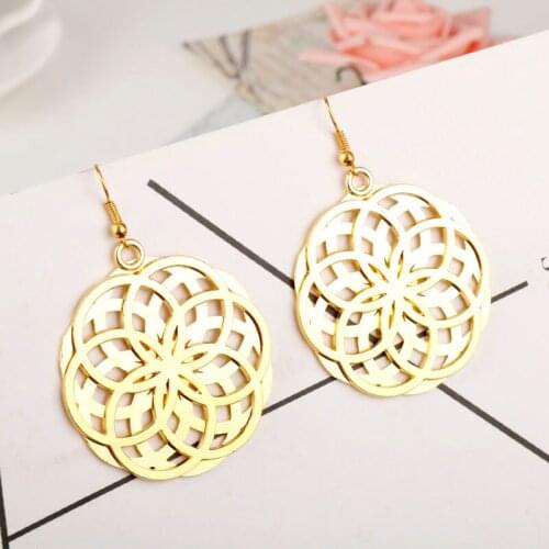 MQCHUN New Vintage Bohemian Earring Coin Earrings Chic Cutout floral design Boho Beachy Ethnic Tribal Festival Jewelry -15