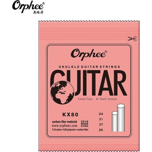 Orphee KX80 Ukulele Guitar Strings Nylon White Plastic Steel Material Carbon Fiber 4-String Small Guitarra Accessories