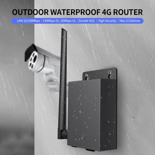 Outdoor Waterproof 4G Router with SIM Card Slot 5Dbi Antenna Wall Mount Router for IPC Max 15 Devices High Security EU Version