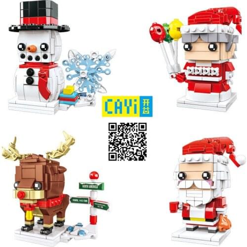Christmas Set Santa Claus Dear Snowman Models Building Brick Girls DIY Toys Children Boys Birthday Xmas Girls