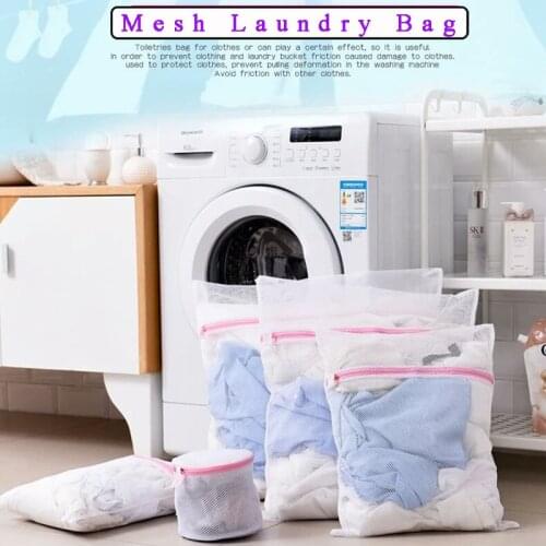 Mesh Laundry Bag Zippered Foldable Dirty Clothes Washing Bags Bra Underwear Socks Laundry Washing Bag Machine Used Mesh Net Bags