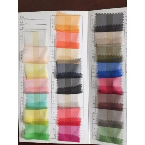 Howmay silk fabric organza 4.5m/m 20gsm 140cm 100% pure silk color chart for wedding gown evening dress decoration multicolor