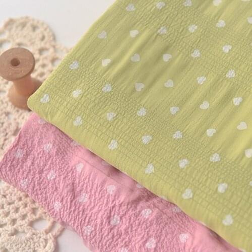 2-color Heart-shaped Salt-shrink Chiffon Fabric, Dress Bm Style Top, Hair Tie Shirt Fabric, Handmade Diy Fabric