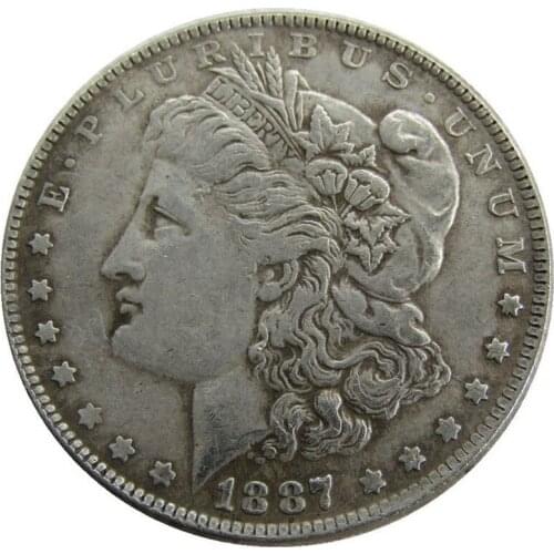 US Coin Liberty Cupronickel United States 1887 CC Morgan One Dollar Silver Plated In God We Trust Copy Coin America