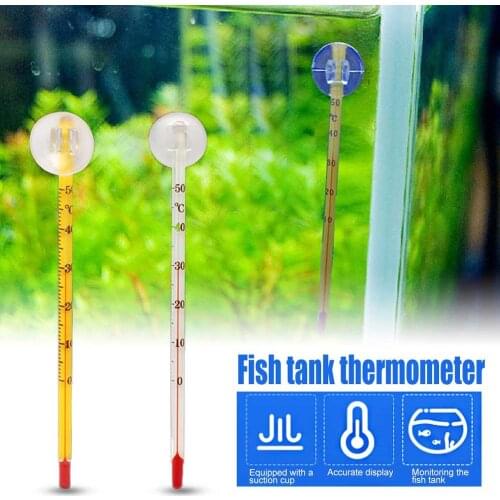 15CM Fish Tank Glass Aquarium Thermometer Aquarium Submersible Glass Thermometer Decor With Suction Cup
